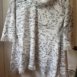 Women's/Unisex Neo Noble Knit Top Cowel Neck Black and White